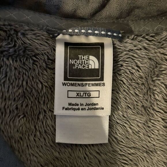 Womens THE NORTH FACE Pullover 1/4 ZIP Soft PILE FLEECE Jacket Gray XL - Picture 3 of 3